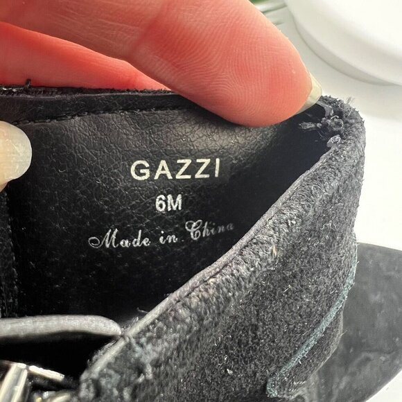 Donald Pliner Women Suede Gazzi Western Cowboy Black Bootie Size 6M - Picture 2 of 10